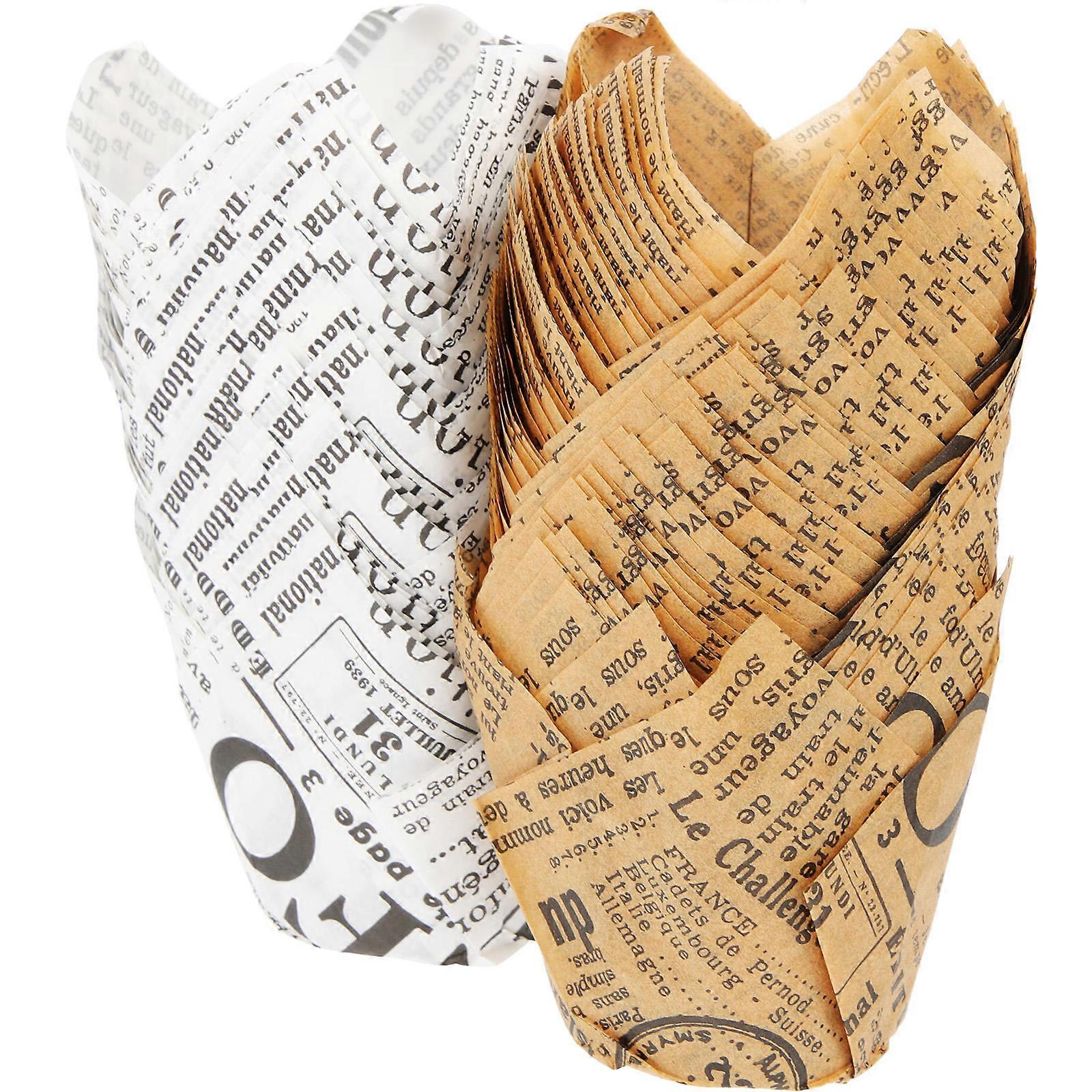 Paper Tulip Cupcake Liners for Baking Use 100Pcs Assorted Color