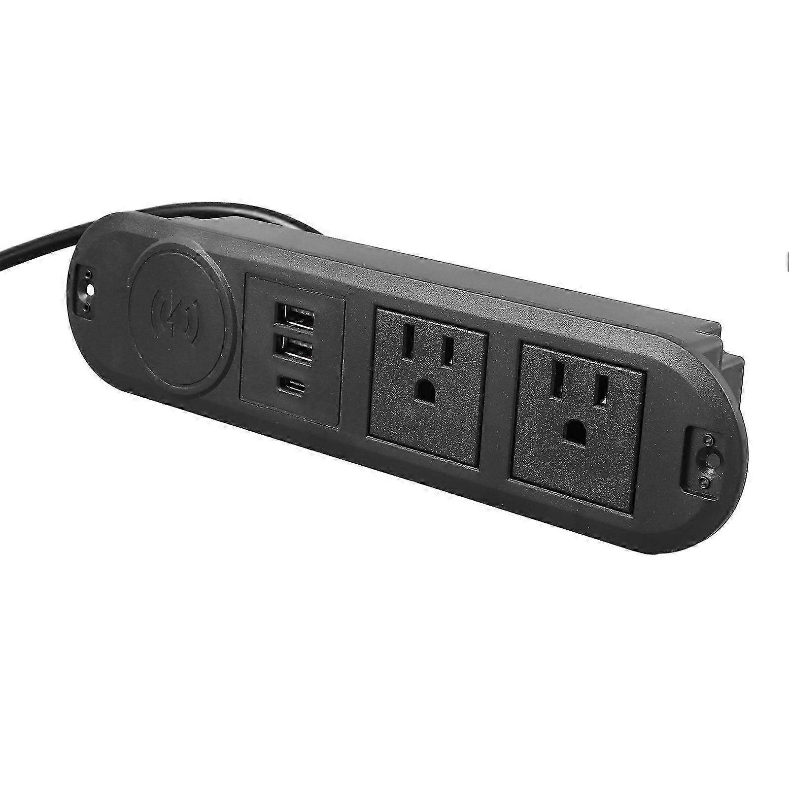 Multifunctional Smart Desktop Power Strip with Flat Plug, ABS V-0 26s