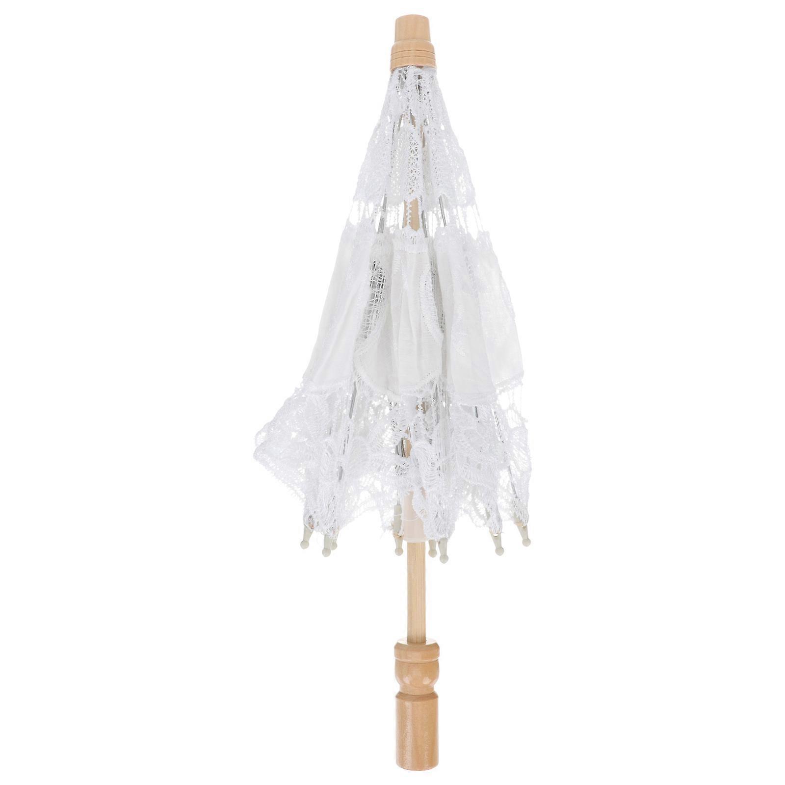 Bruidsparaplu voor bruiloft, 3 stuks, wit kant