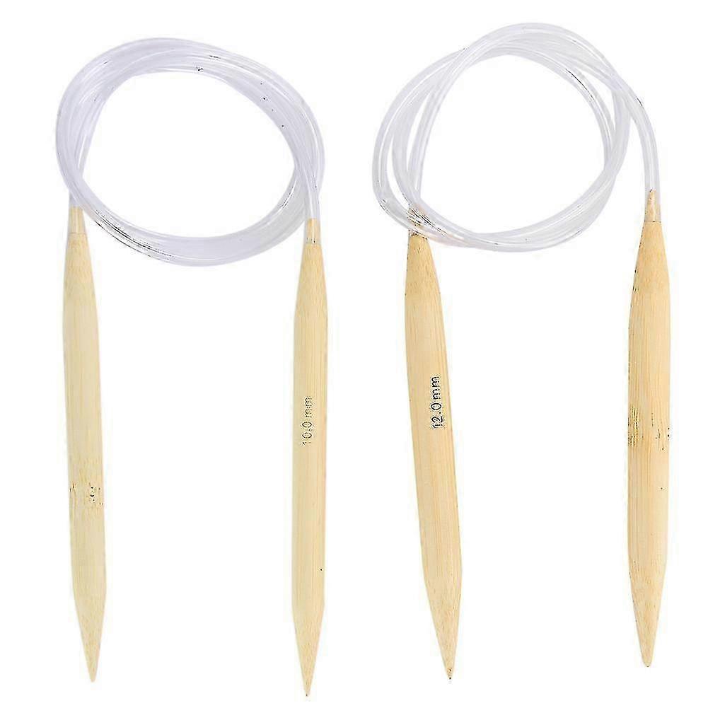 2025 2Pcs Circular Knitting Needles Set Bamboo Sweater Carpets Weaving Accessories Tools