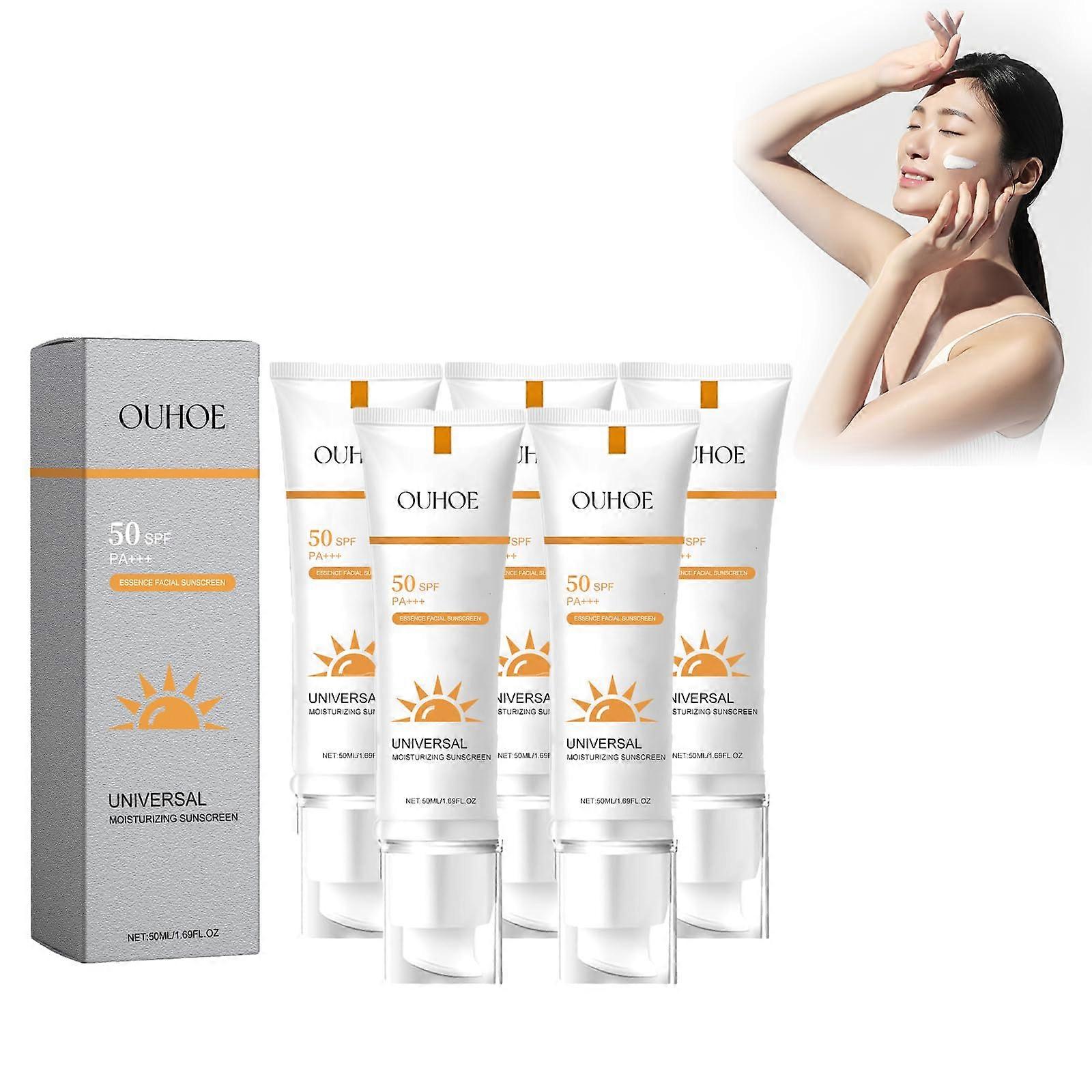 Tinted Sunscreen SPF 50 Water Resistant Lightweight Moisturizing Coverage for All Skin Types 5pcs