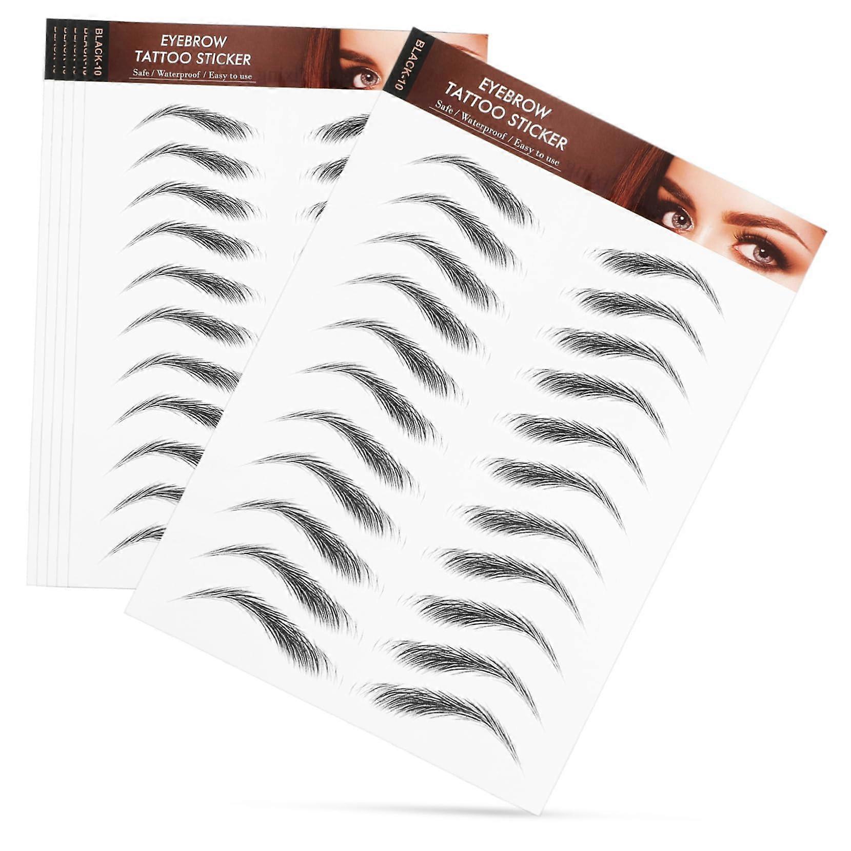 6 Sheets Temporary Eyebrow Tattoos Waterproof Natural Look Easy Peel Realistic Transfers