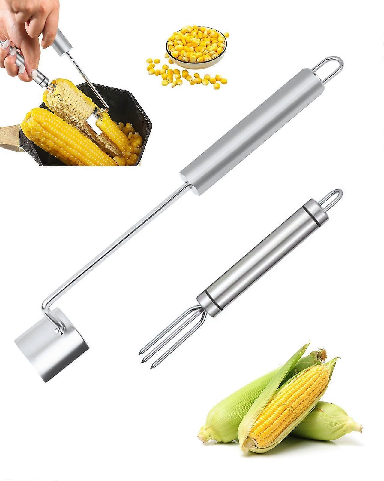 Stainless Steel Corn Peeler Tool with NonSlip Grip for Fast Kernel Removal and Kitchen Use