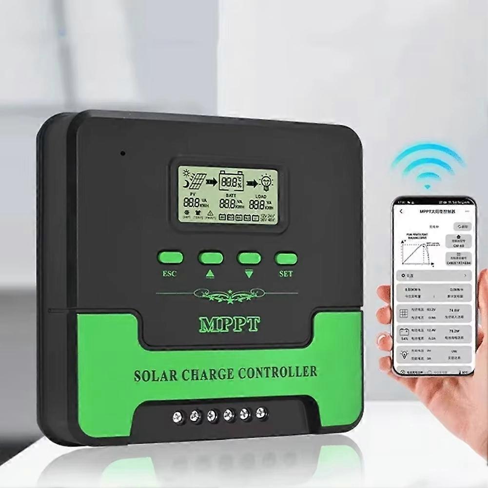Solar Charging Controller 12V 24V WiFi Automatic Solar Panel Regulator 20A Dual USB LCD Controller