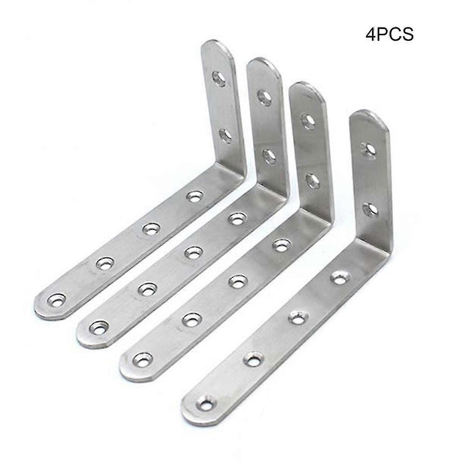 4/8 Pcs L Bracket Stainless Steel Solid Shelf Support Corner Brace Joint Right Angle Bracket