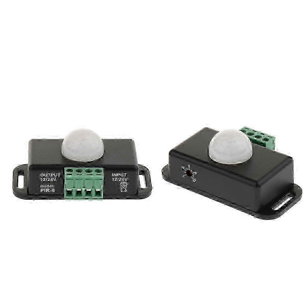 2 Packs DC 12V/24V Automatic Infrared PIR Motion Sensor Switch for LED Light