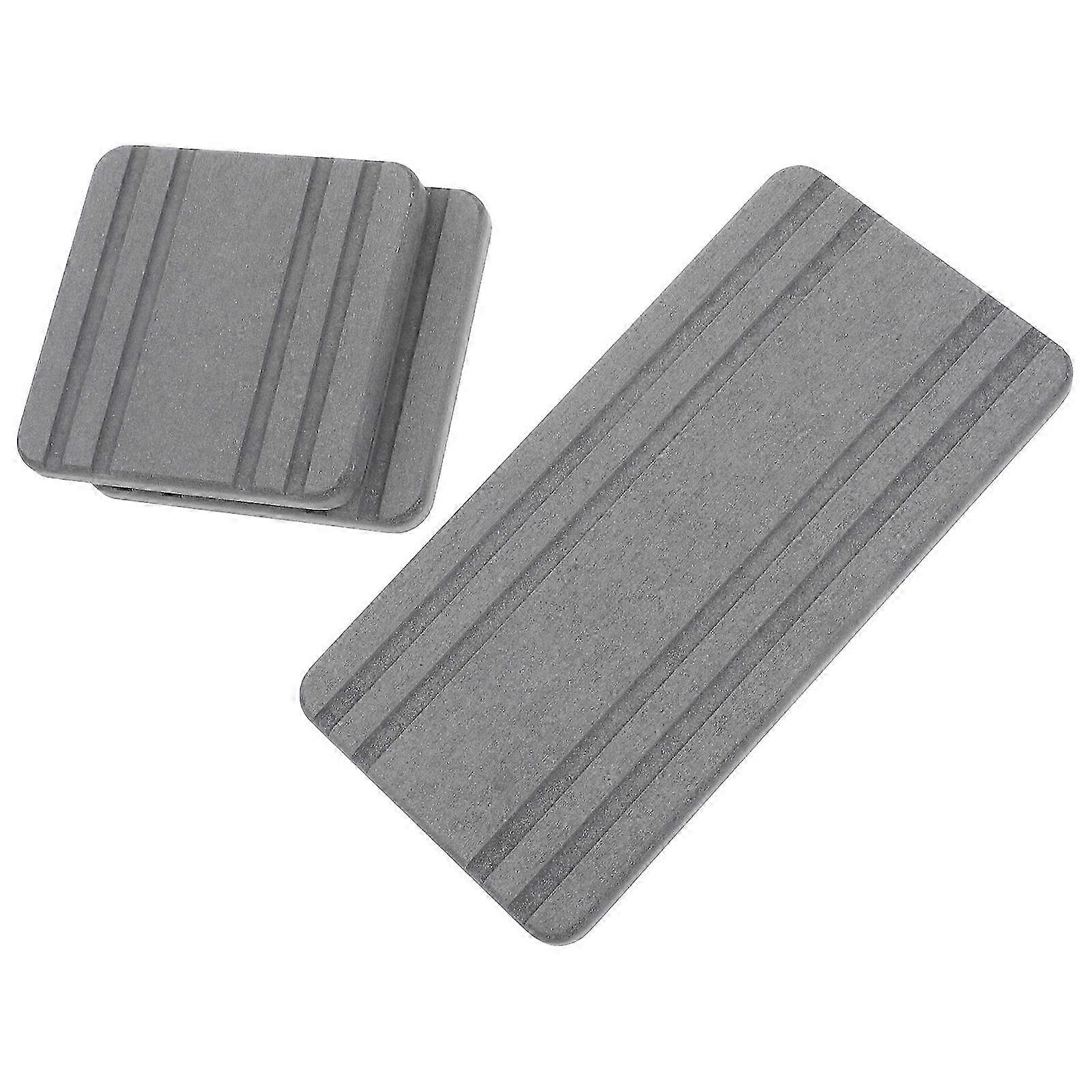 Dark Grey Stone Drying Tray Mat for Absorbent Use 3Pcs Kitchen Organizer