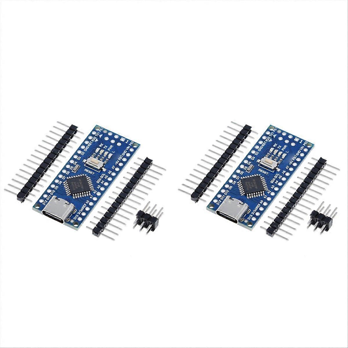 2Pcs for Type-C Nano Board V3.0 with PIN Headers Compatible with Electronics Development Board ATMEGA328P
