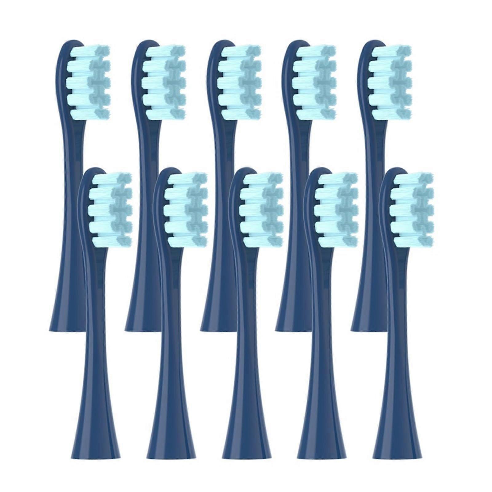 10pcs Soft Bristle Electric Toothbrush Replacement Heads for Oclean Sonic Blue