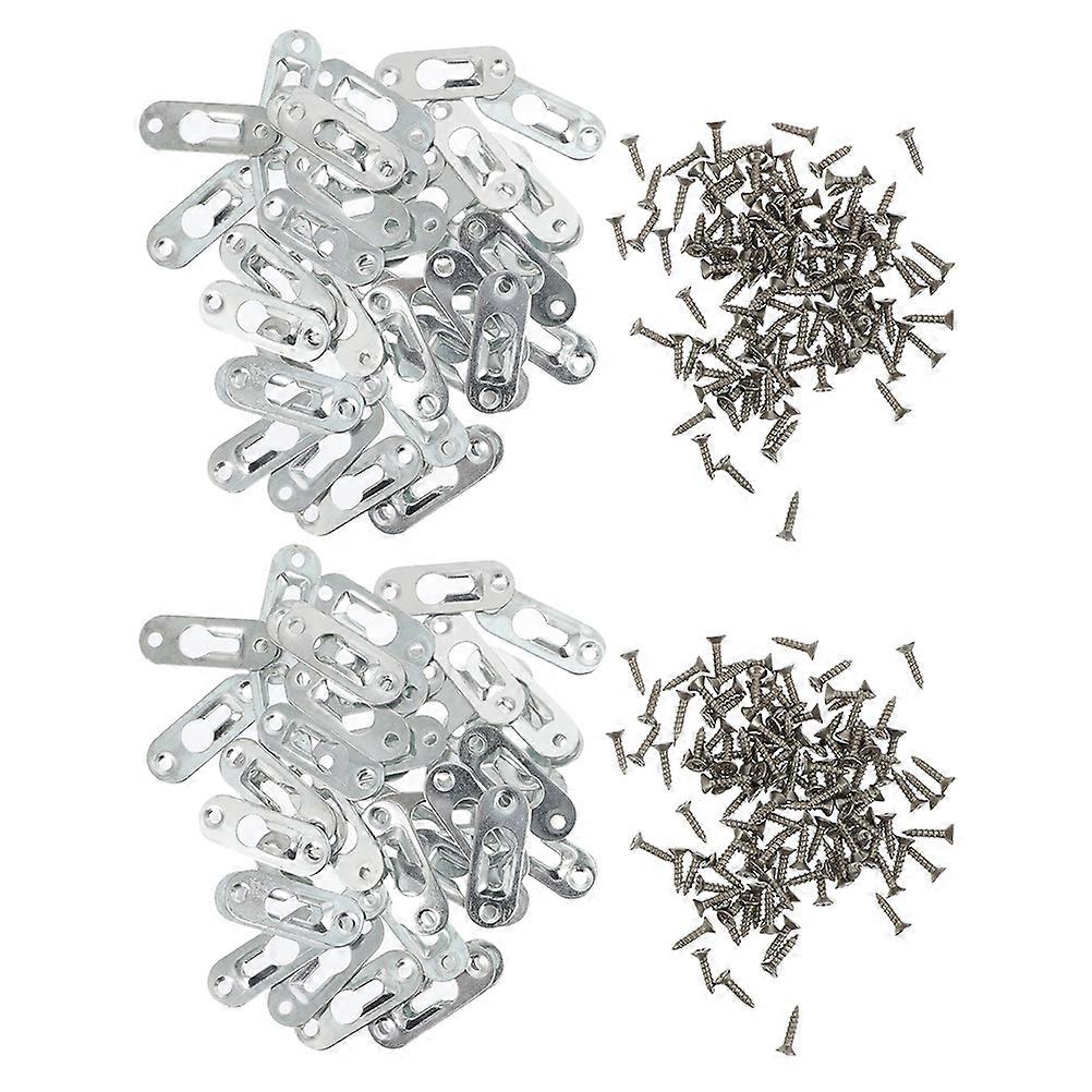 Silver Frame Back Panel Hook for Hanging Pictures 1Set Durable Wall Mount