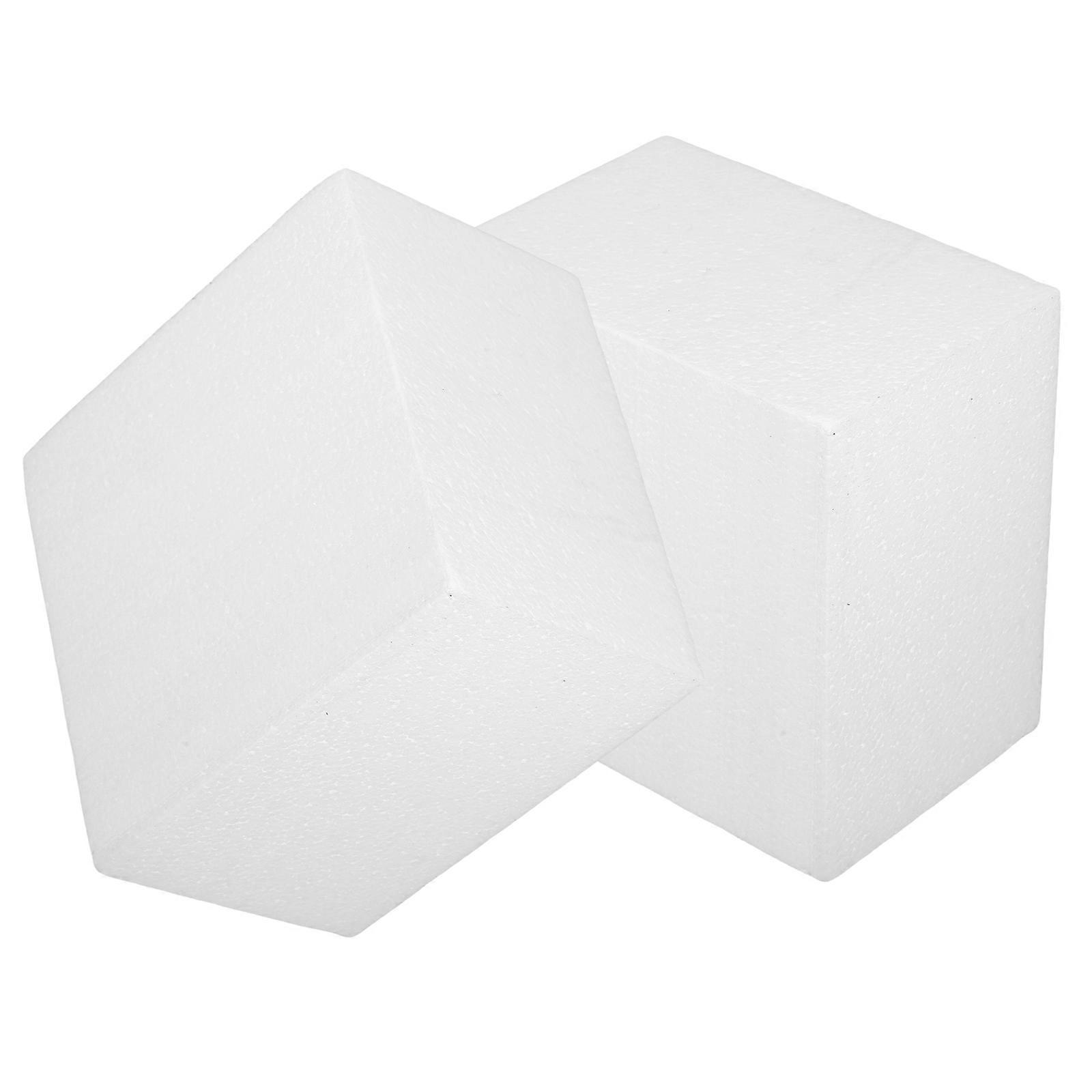 2Pcs Foam Block for Cake Mold Rectangular Craft Practice White Model