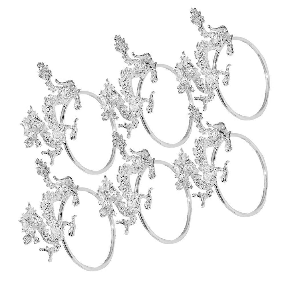 Dragon Napkin Ring 6Pcs Elegant Table Decoration For Home Use Featuring Sturdy Structure And Workmanship