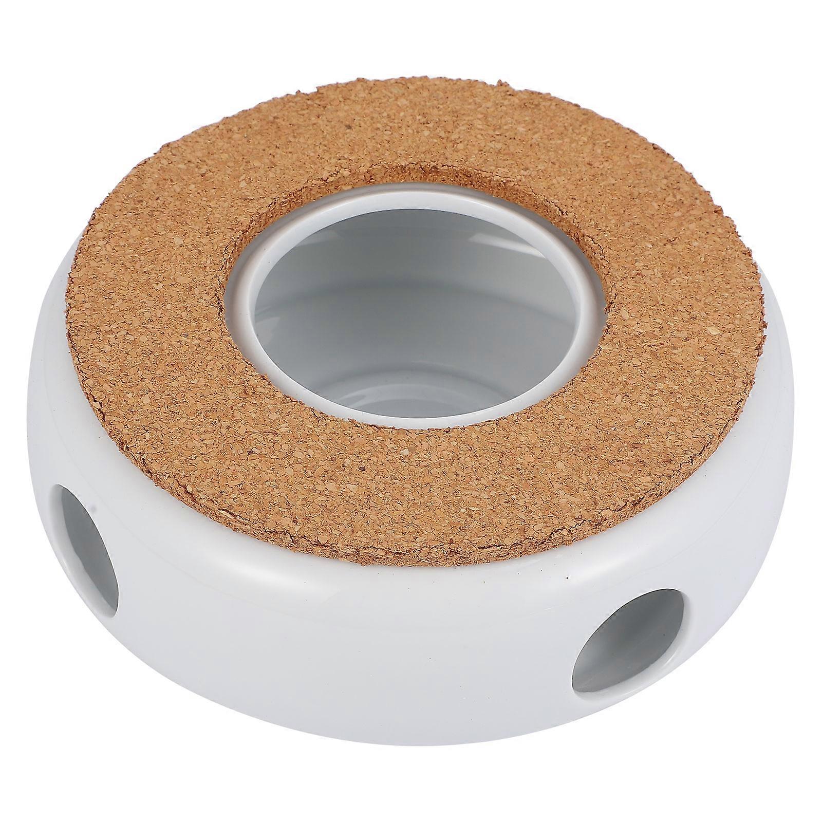 White Ceramic Teapot Warmer for Office Use 1Pcs Tea Heating Base