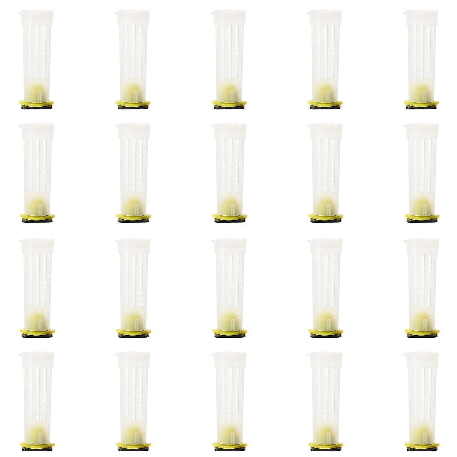 20Pcs Queen Cell Protective Covers Plastic Beehive Cell Protector Safety Guard