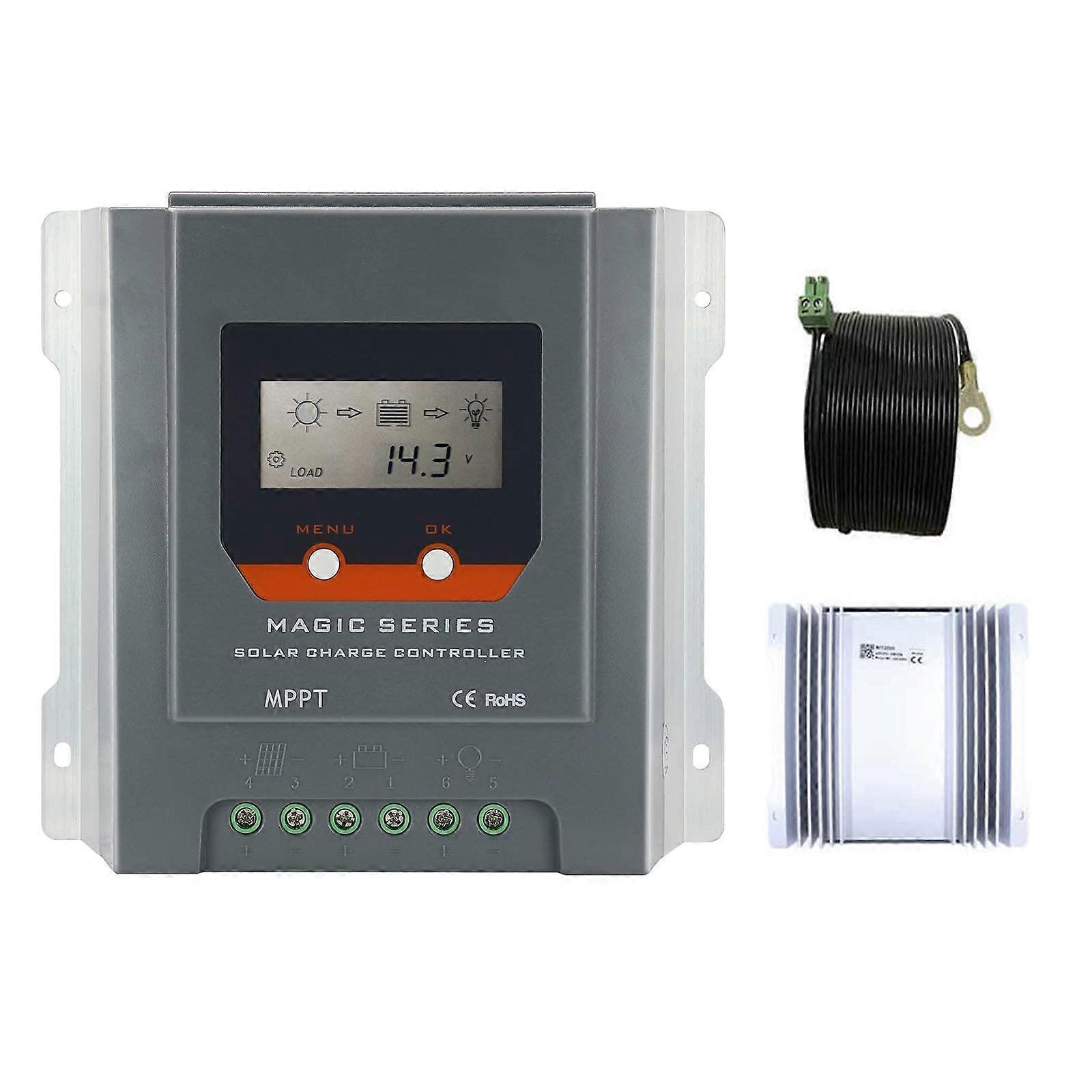 MPPT Solar Charge Controller 40A 12V 24V Weatherproof Negative Ground for Multiple Battery Types