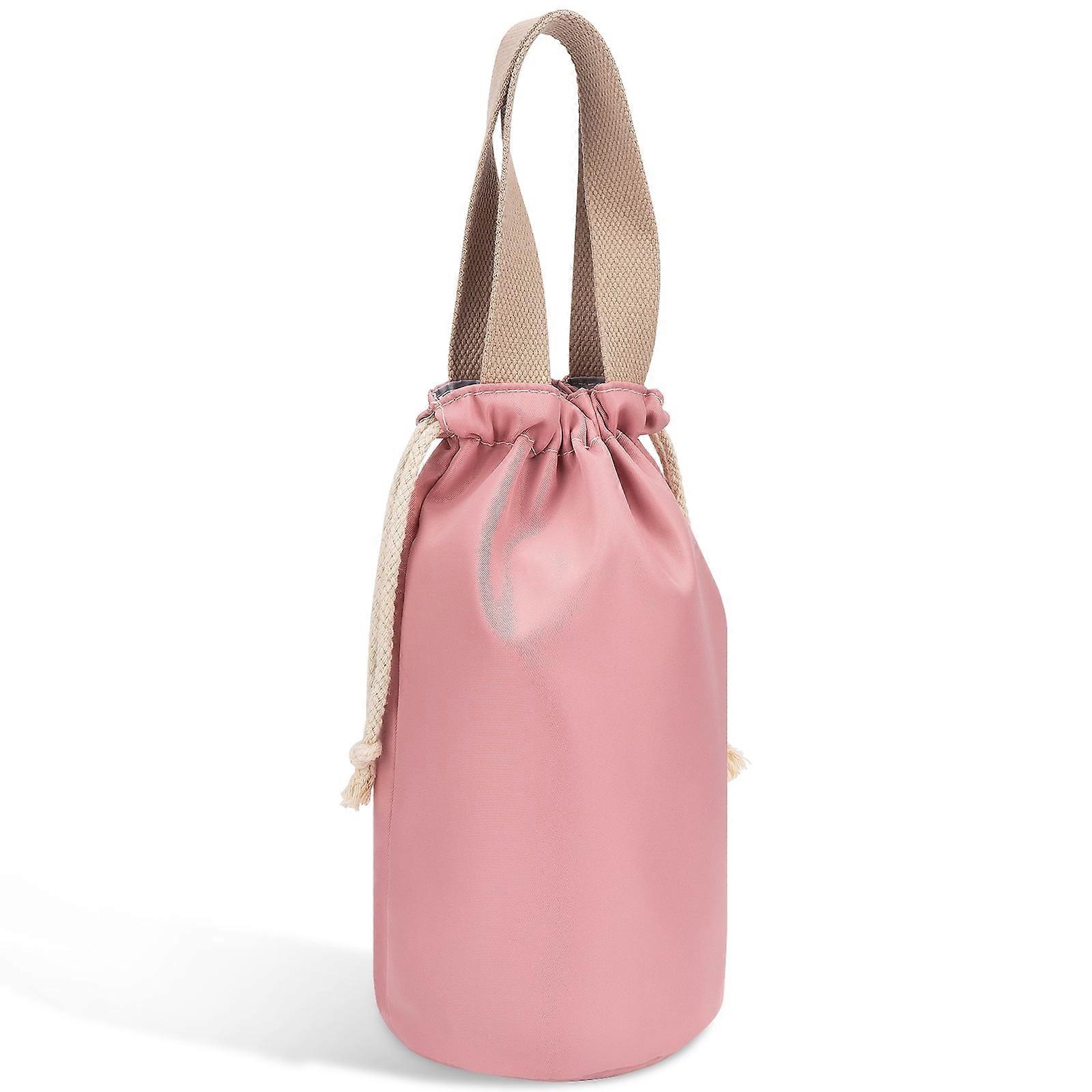 Bolsa térmica para potes de alimentos com cordão e alça de mão – Compatível com Thermos de 710 ml, Simple Modern de 473 ml e Stanley de 532 ml (Rosa)