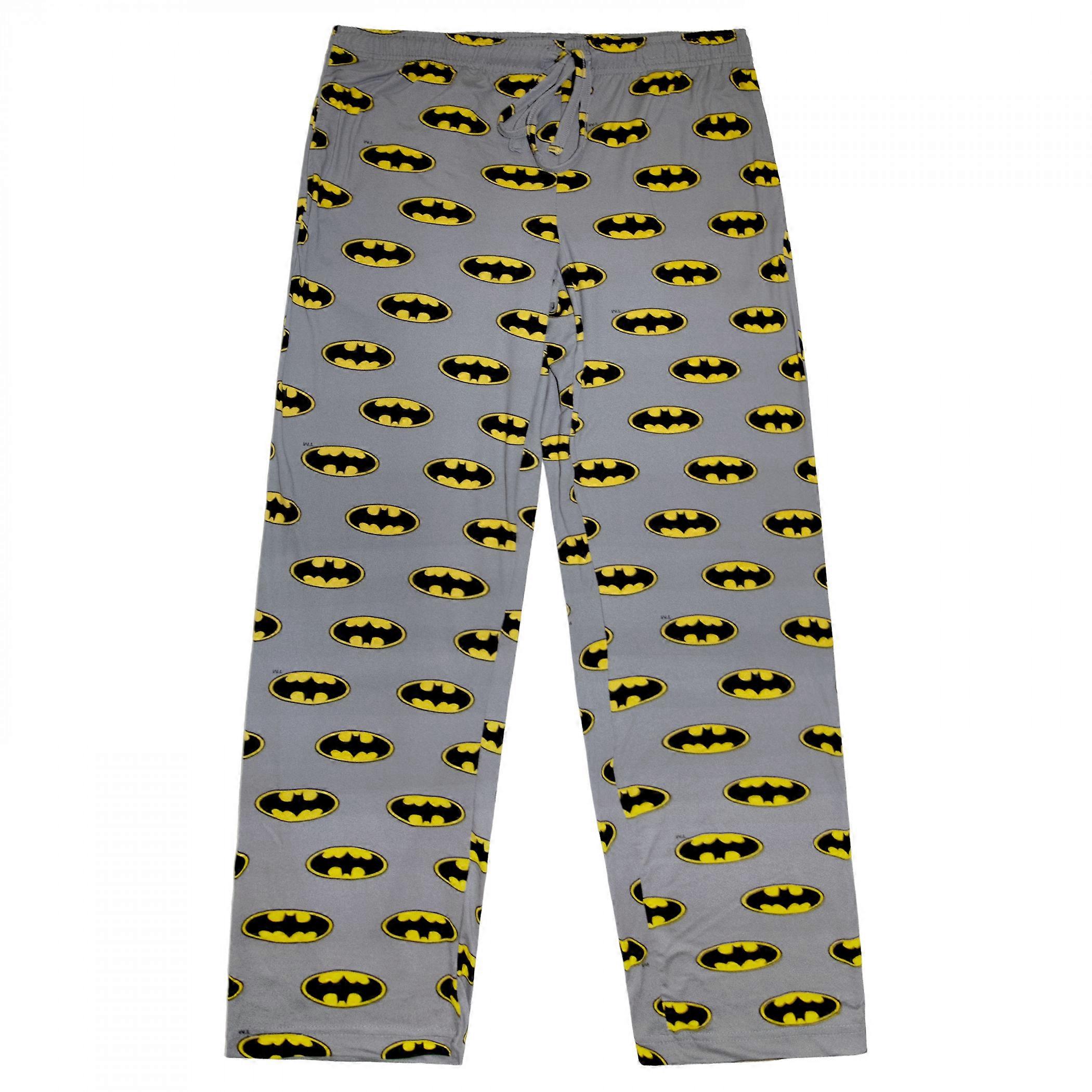 Batman Grey with Repeating Logos Sleep Pants