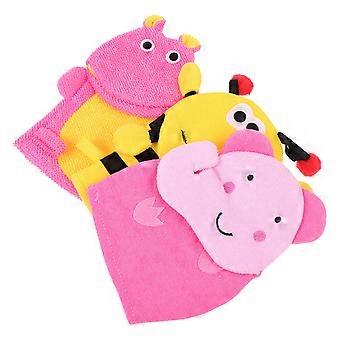 Kids Bath Mitts Body Scrubbers for Shower 3Pcs Safe Comfortable Gloves