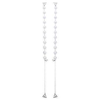 Adjustable Shoulder Straps Dress Underwear Straps for Off-Shoulder Outfits Invisible Design Imitation Pearl 1 Pair