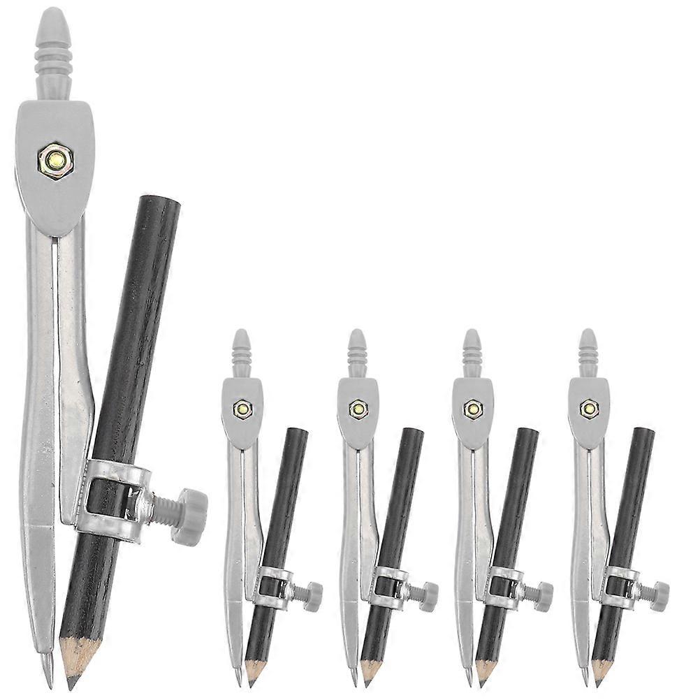 Drafting Compass 5Pcs Precision Drawing Tools For Mathematicians Geometry Class With Non-Slip Handle Multi Color