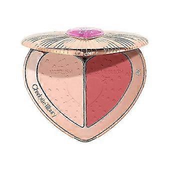 Palette di blush a cuore bicolore per un colore delle guance sfumato naturale e un maggiore volume del viso. Adatta a tutti i tipi di pelle.