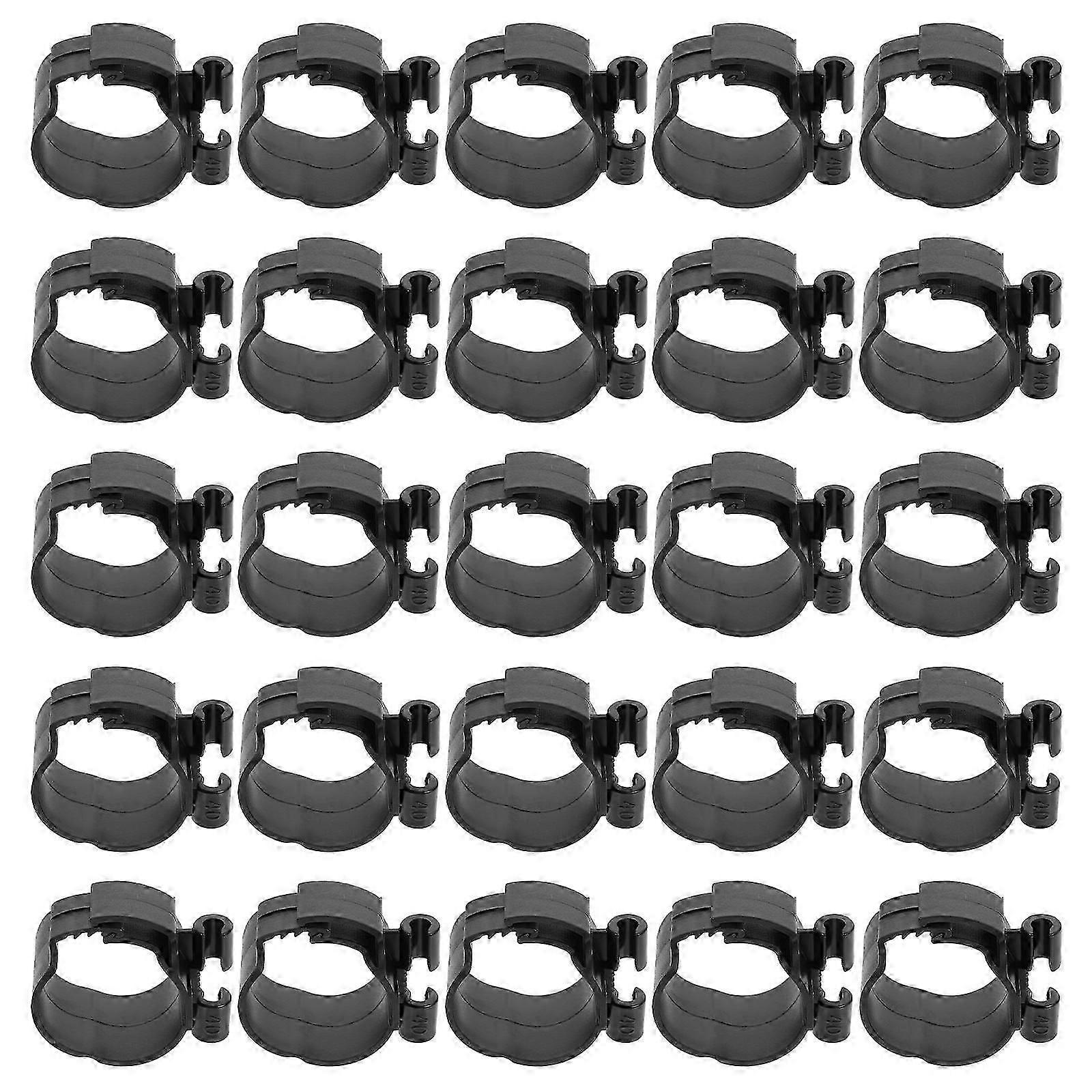 Water Pipe Clamp DIY Users Disassembly Capable Black 25Pcs
