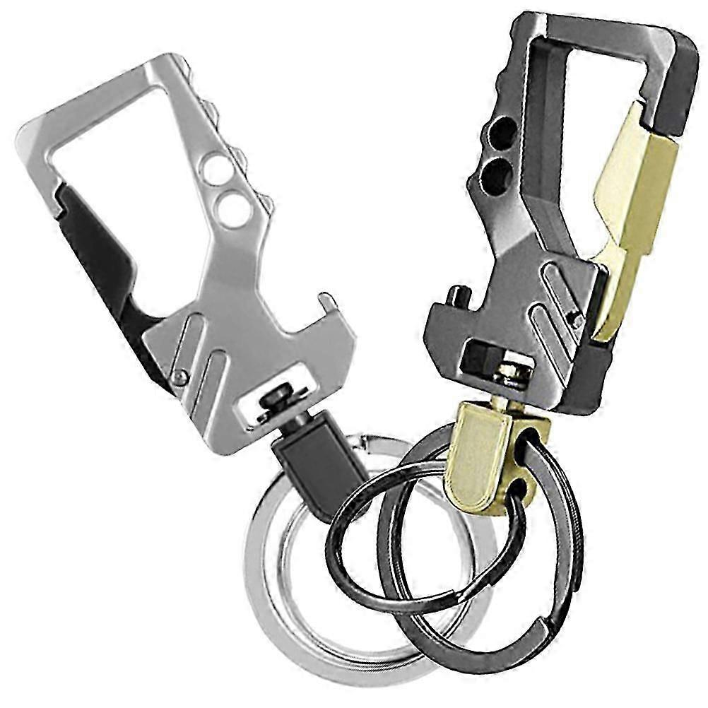 Multi-Function Key Chain Decorative Opener 2Pcs Zinc Alloy Accessory