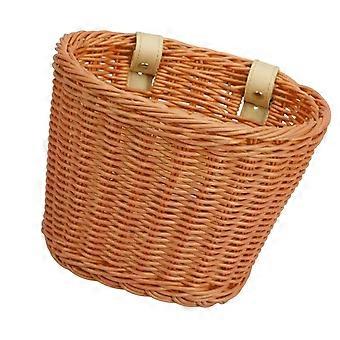 Cesta universal removível para bicicletas, imitando rattan trançado, acessório para guidão de bicicleta, fácil de instalar, multicolorida.