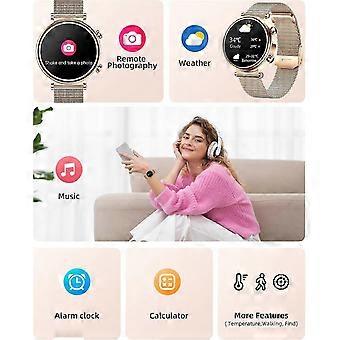 Women's Smartwatch with Bluetooth Calls, 1.27" AMOLED, Heart & Sleep Tracking, IP68 - Round Rose