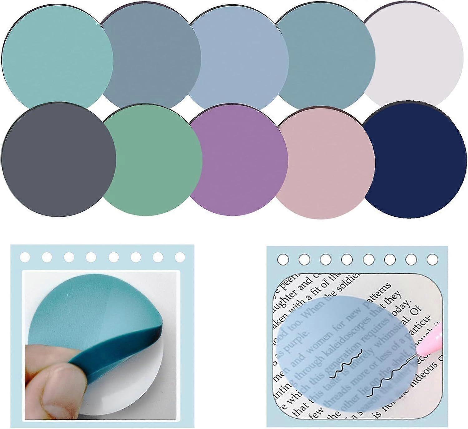 Transparent Sticky Notes, 500 Pcs Morandi Cute Round Clear Sticky Notes