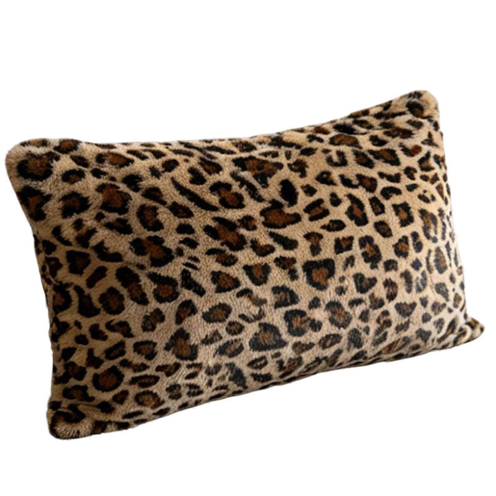 Leopard Pattern Throw Pillow Case Double Sided Soft Polyester Materials Square And Rectangle Size  30x50cm