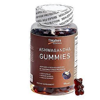 Zuid-Afrikaanse Solanum Ashwagandha voedingsgels en -kauwtabletten, 60 stuks, voor kalmering en geheugenontspanning.