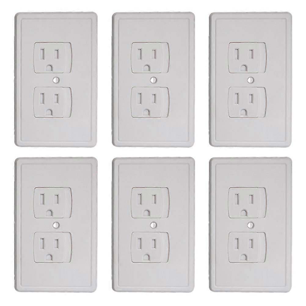 Electric Outlet Covers 6Pcs with Self-Closing Feature Childproof Wall Socket Plug