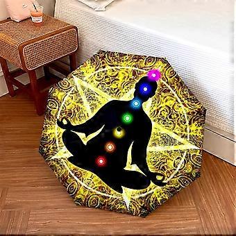 1PC Chakras theme Umbrella Portable Folding Umbrella Iron Frame Hole Bone Structure Outdoor Home Umbrella A13