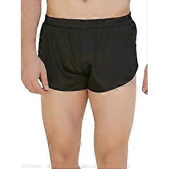Herren Einfarbig Weiche Seide Atmungsaktiv Locker Leicht Zuhause Elastische Boxershorts mit mittlerer Taille-Yvan