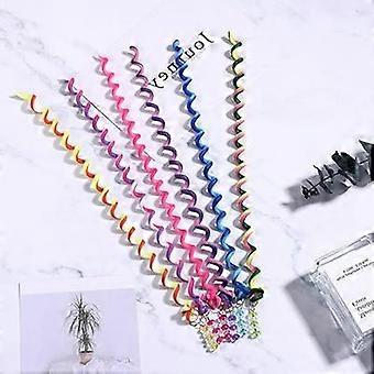Dww-6 stuks vlechtgereedschap DIY accessoires haaraccessoires meisjes kleurrijke gedraaide elastische haarbanden voor bruiloften, verjaardagsfeesten, kinderhaar