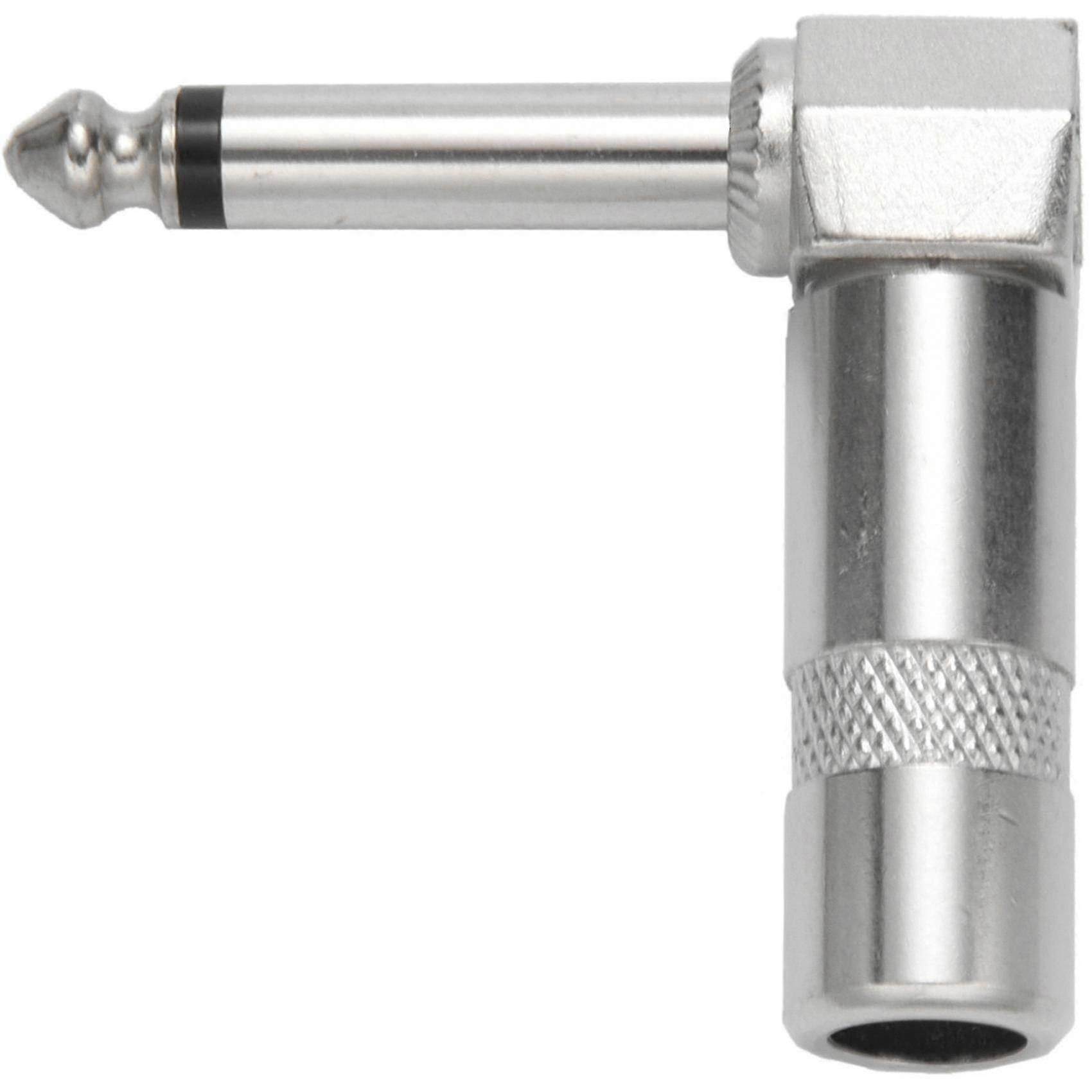 10 Pack Lote 1/4 "6.3mm Ts Ángulo recto Mono Plug Cable Conector Cable