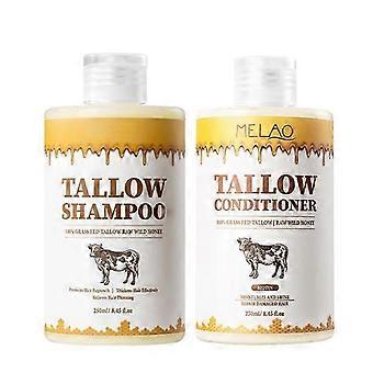 Beef Tallow Shampoo And Conditioner Set, Natural Tallow Hair Care Kit, Control Oil Smooth Frizz Strengthen Hair, Nourish Scalp & Hair for All Hair Typ