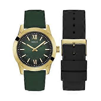 Guess Men's Watch Wristwatch CRESCENT GW0630G2 Leather Silicone