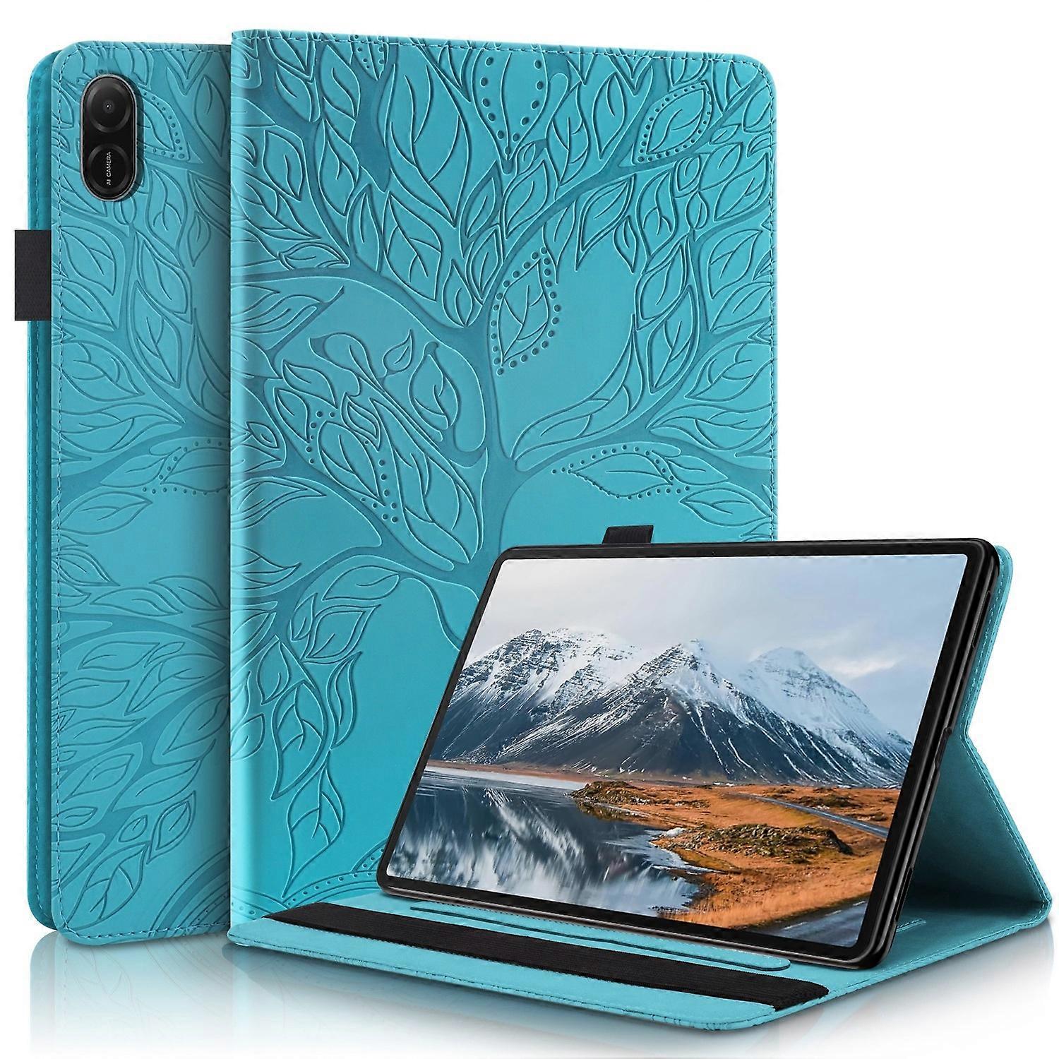 For Honor Pad X8a 11 inch Standable Tree Pattern Faux Leather Case Bag Bag Blue