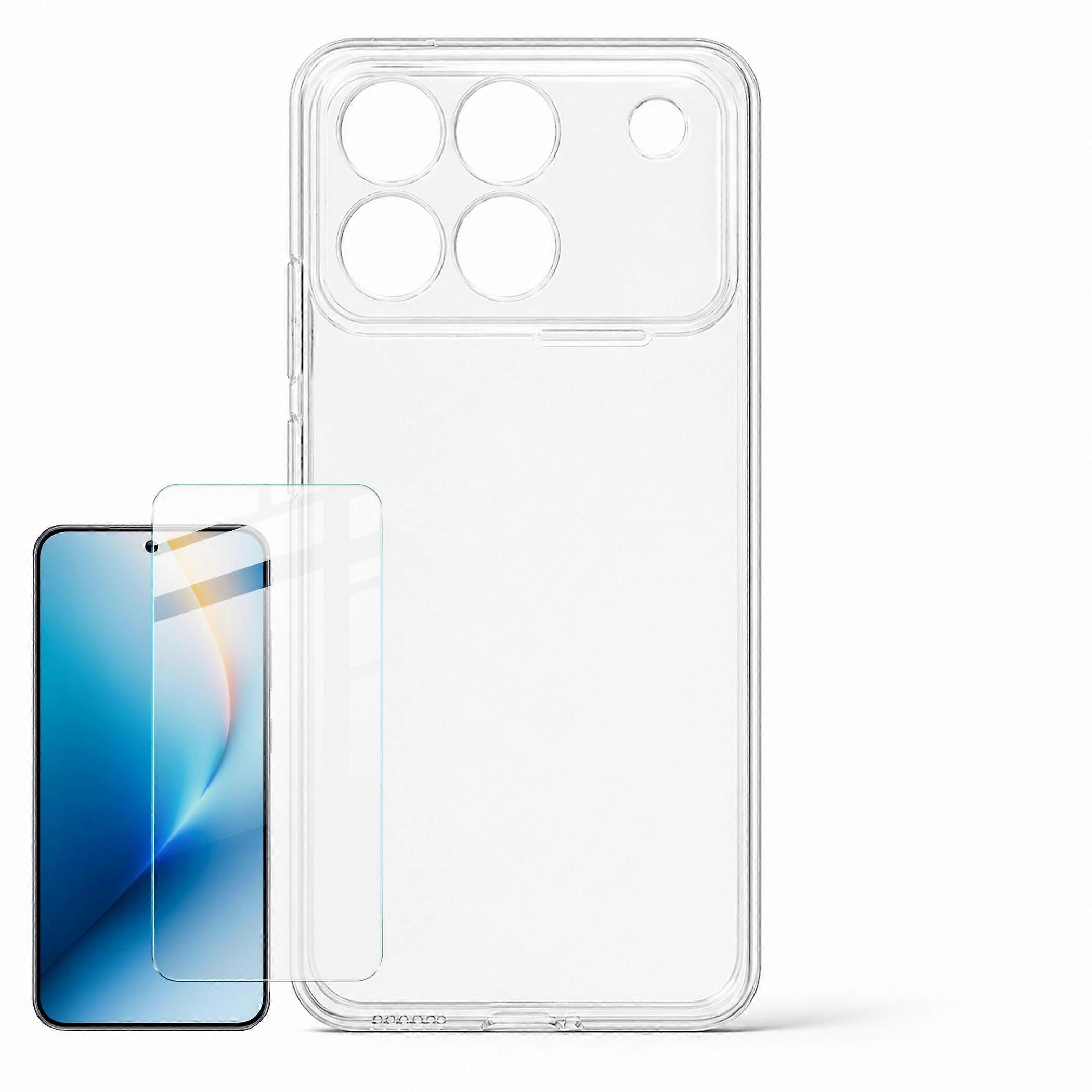 Phone case + 9H tempered glass screen protector for Honor Win 5G TPU slim set bundle transparent