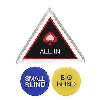 Double Layer Plastic Poker Dealer Button Set with All-In Marker, Big Blind, Small Blind Chips for Card Games