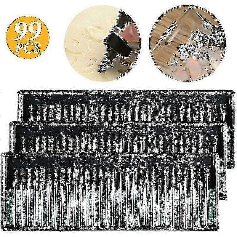 Diamond Bur Drill Bit Set for Grinding Compatible for Dremel Tools