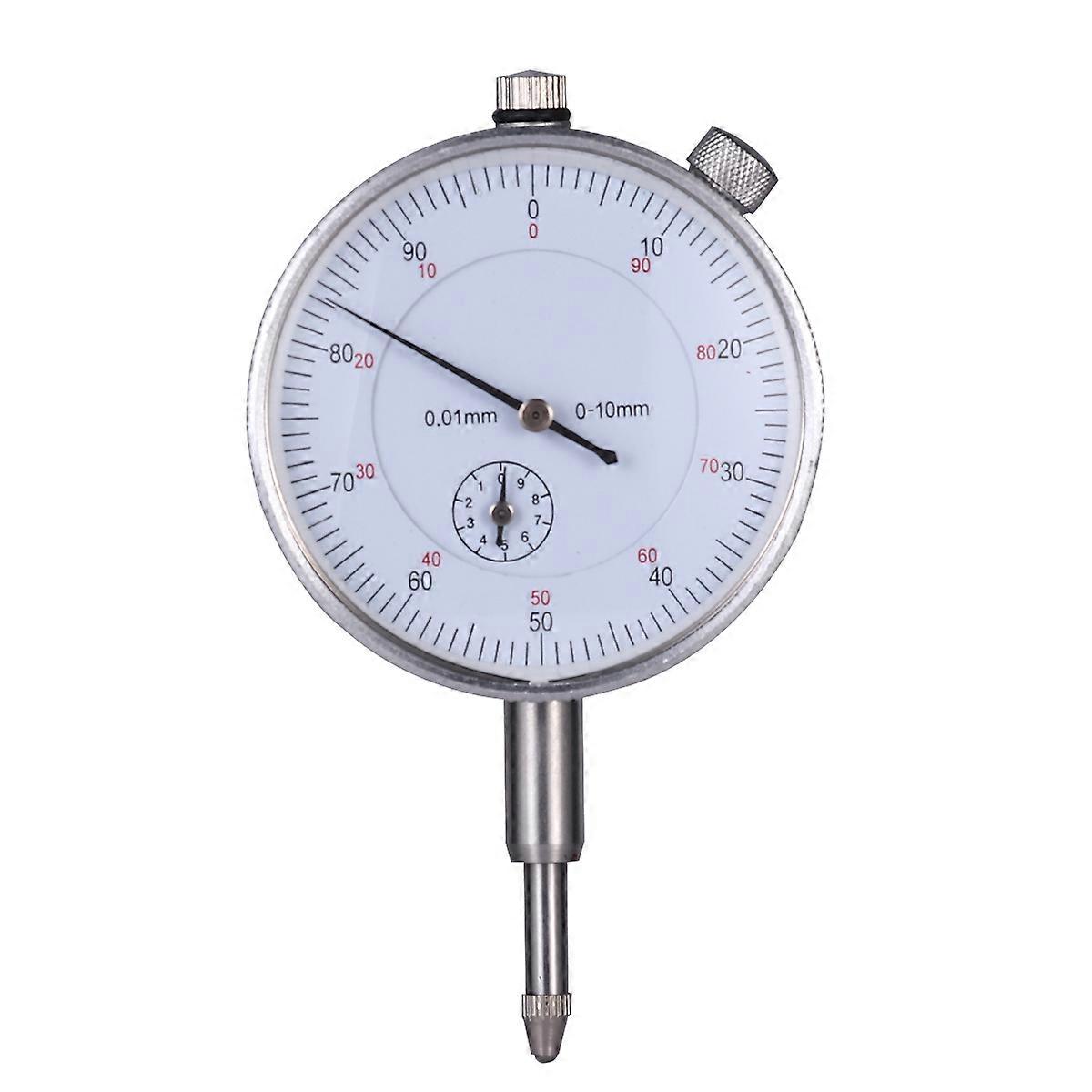 Mechanical Dial Indicator Probe Indicator Dial Test Gauge Range 0-10mm Dial Test Indicator (Silver)