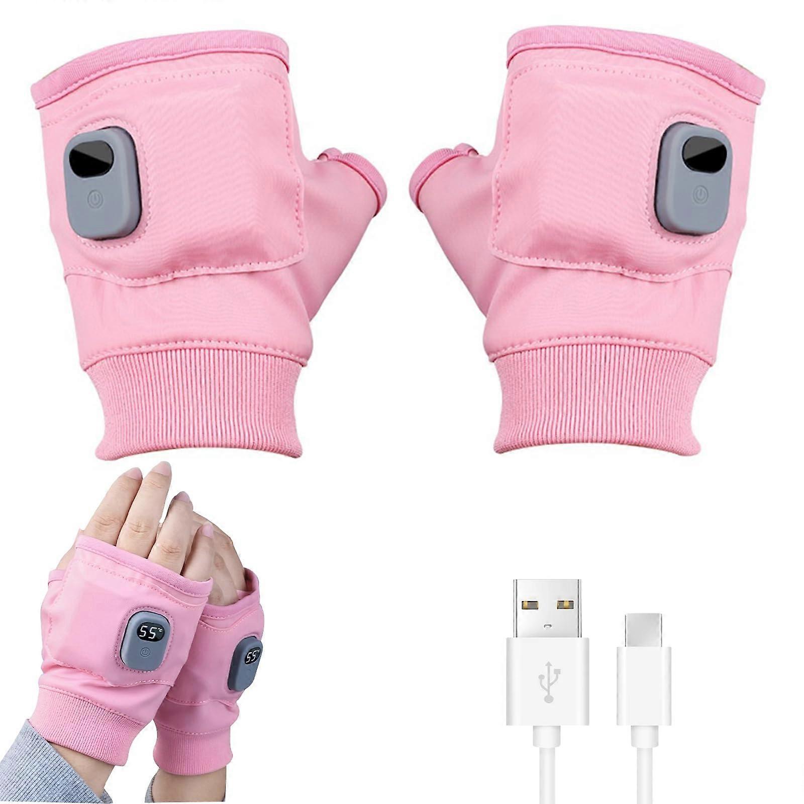 Rechargeable Heated Fingerless Gloves with Digital Display, ThreeSpeed Temperature Control, Quick Heat