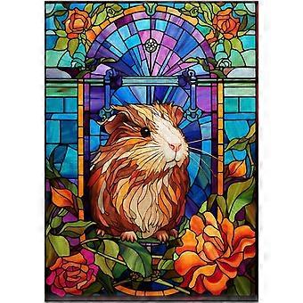 Stained Glass Guinea Pig Jigsaw Puzzle SQZ300