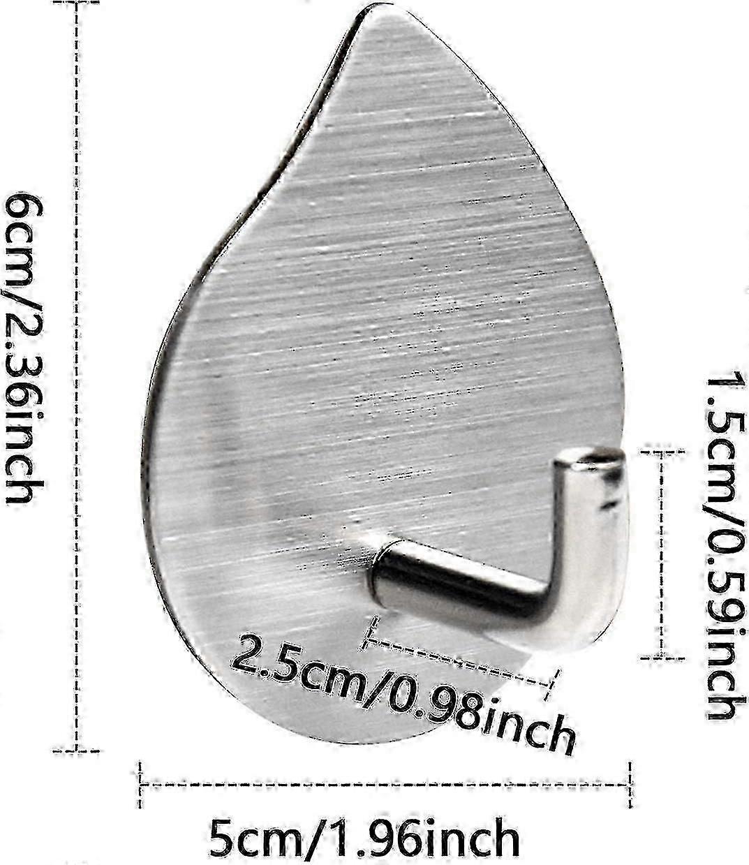 Rustproof No-Drill Sticky Hooks 4-Pack Stainless Steel