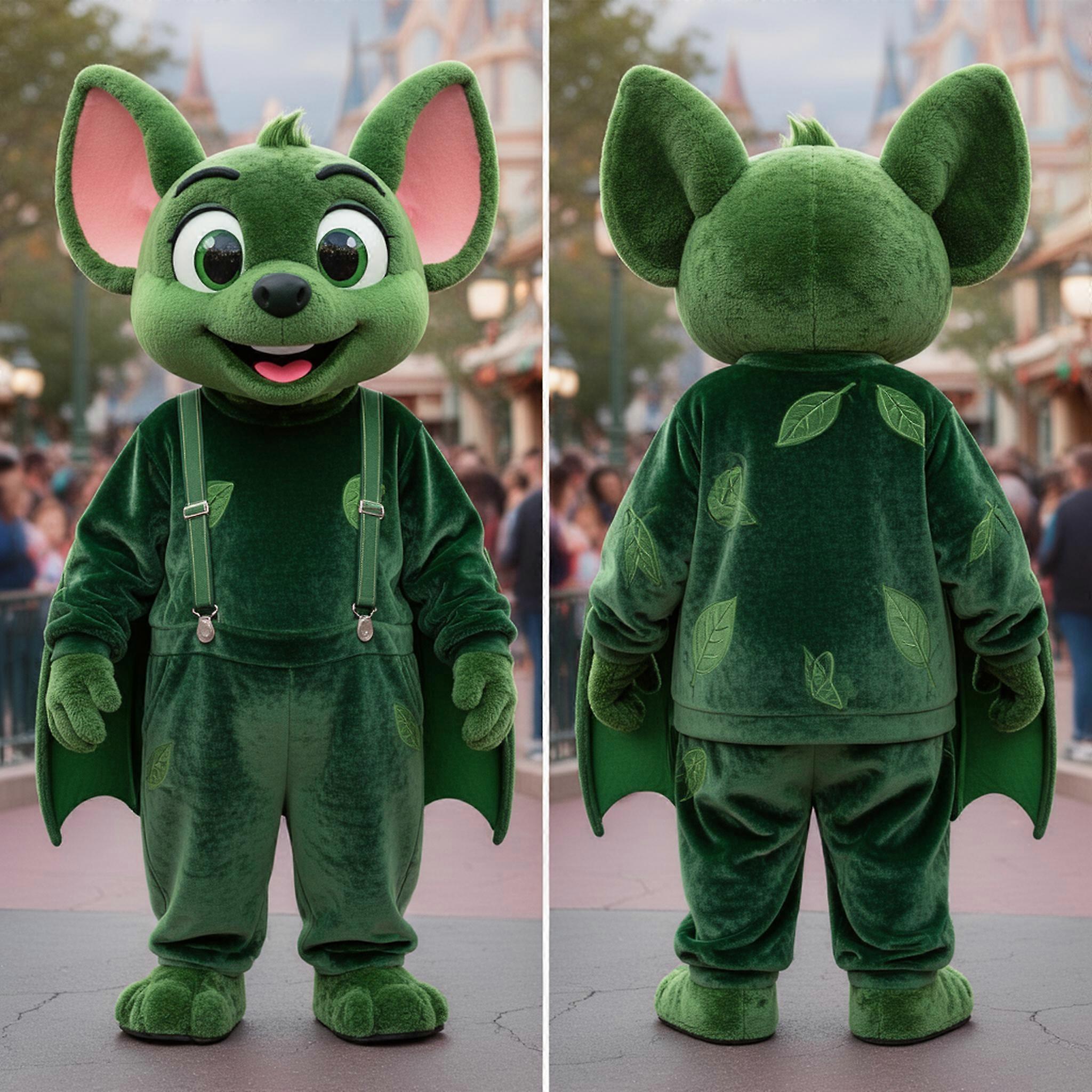 MASTICOT Forest Green Cartoon Fruit Bat Mascot