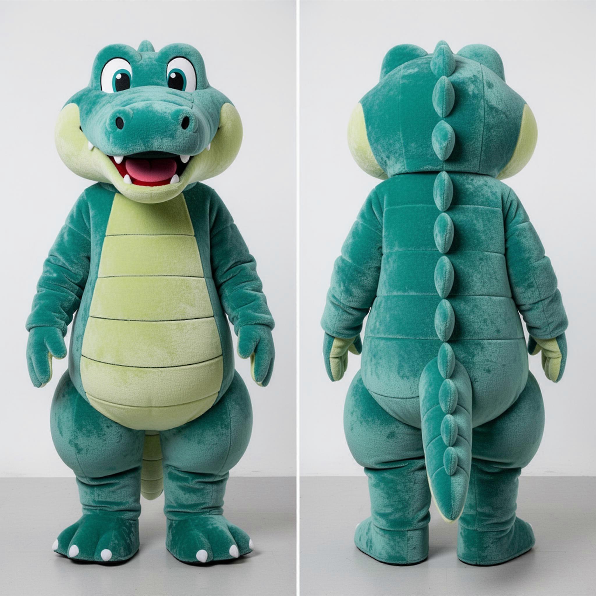 MASTICOT Teal Vibrant Crocodile Mascot