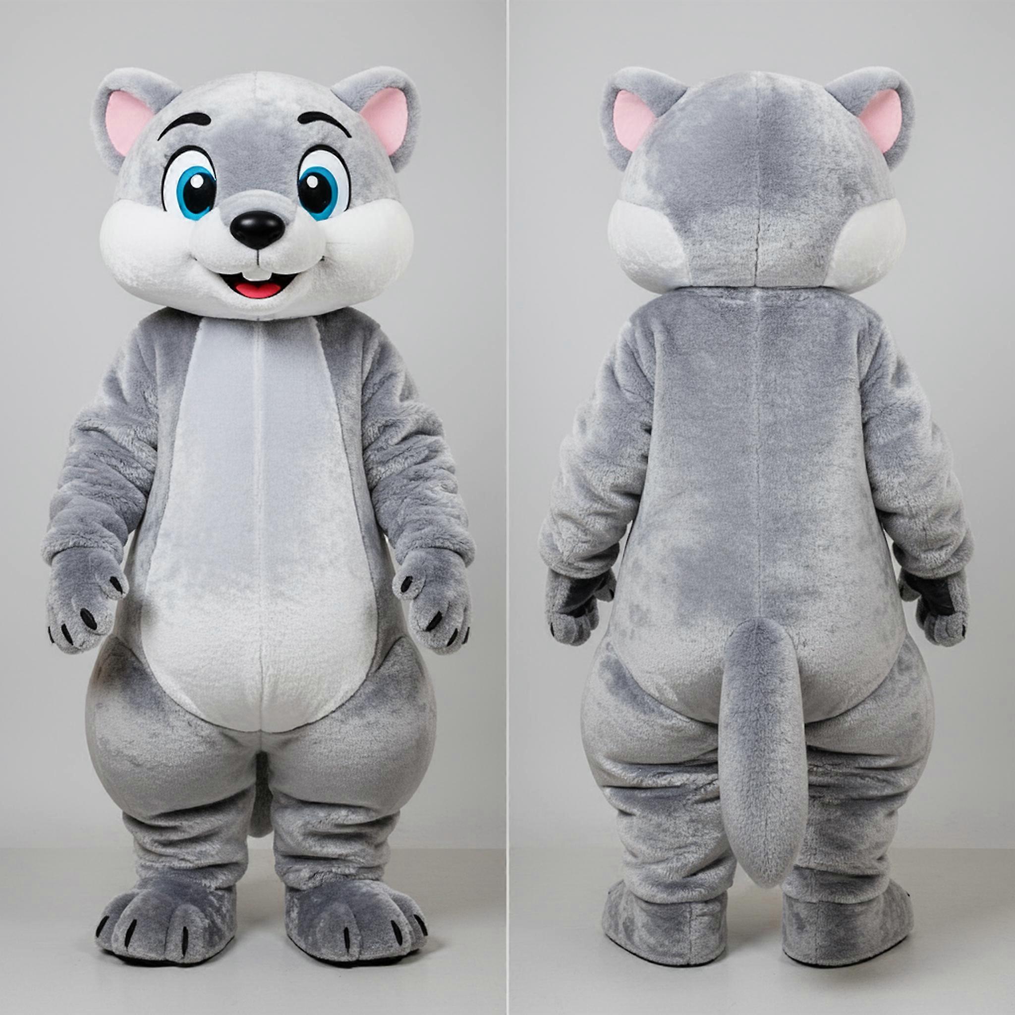 MASTICOT Silver Plush Weasel Mascot
